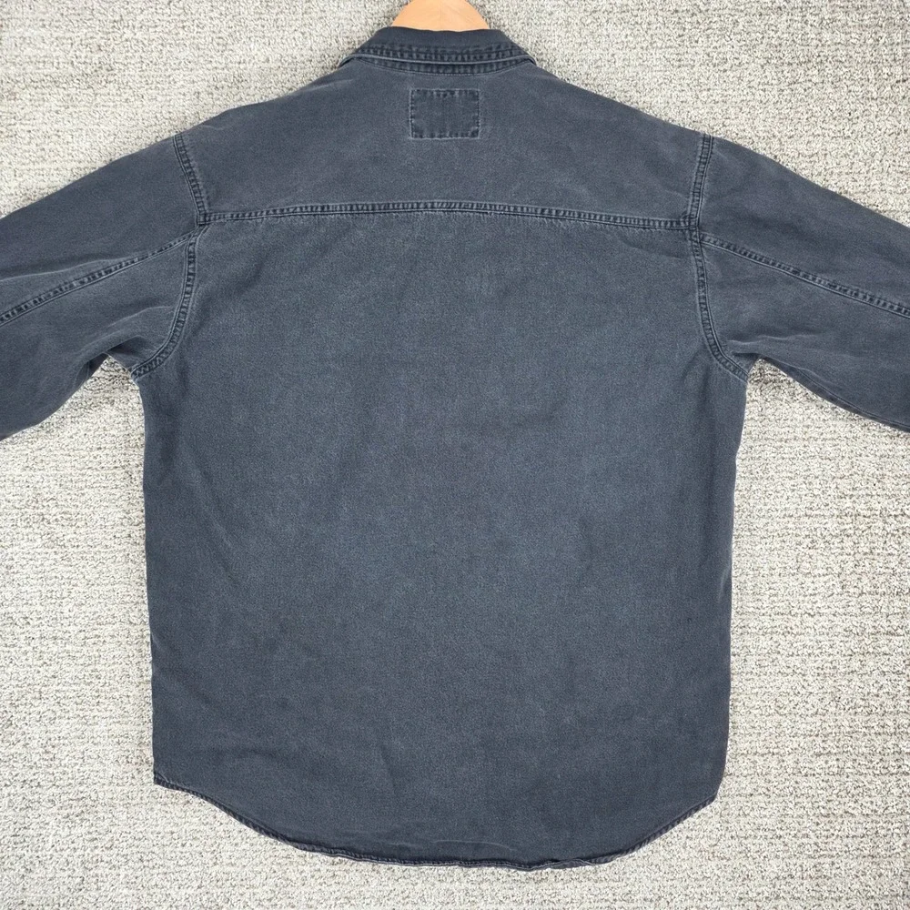 Vintage Levis Red Tab Mens Large Black Denim Long Sleeve Button Down Shirt